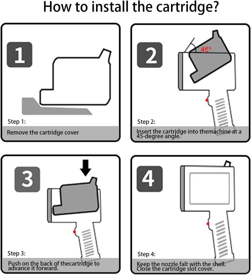 Eurannit Original Black Ink Cartridge ER520, 42ml Quick Dry Solvent Ink Replacement for 0.5inch/12.7mm Handheld Inkjet Printer E11 / E15 / E19 / E98/ XMINI - Image 5